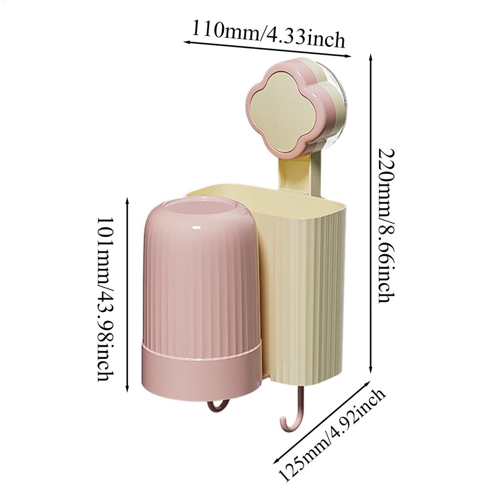 Zahnbürsten-Zahnpasta-Halter mit Becher Saugnapf Mundspülbecherhalter Sicher und Unschädlich Zahnbürsten-Organizer für Hotel Wohnheim