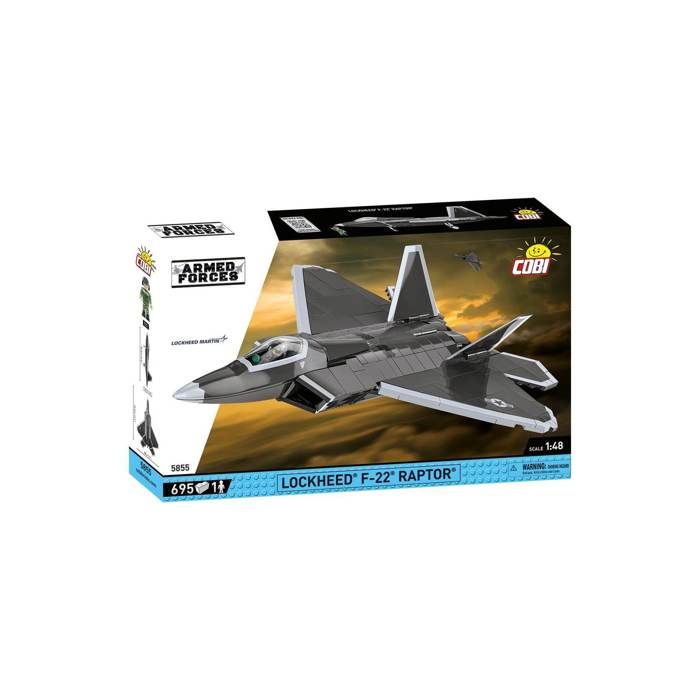 Maquette Avion - COBI - LOCKHEED F-22 RAPTOR - 695 pièces - Échelle 1:48 - Furtivité STEALTH