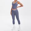 New double-sided abrasive contrasting colors, tight-fitting and breathable cross yoga suit, sports running and fitness two-piece suit