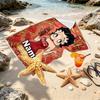 Custom Name Personalized Betty Boop Print Beach Towel, for Trip Camping Beach Party Home Decor, Birthday Gift for Family & Friends