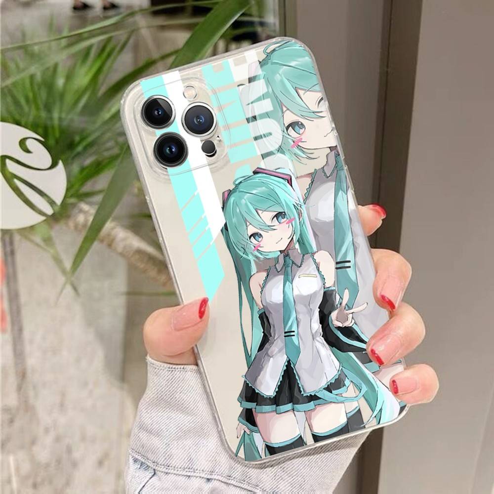 

Милый H-Хатсуне Мику Чехол для телефона Для IPhone 17 16 15 14 13 11 12 Pro Max 16 Plus Прозрачный iPhone 13