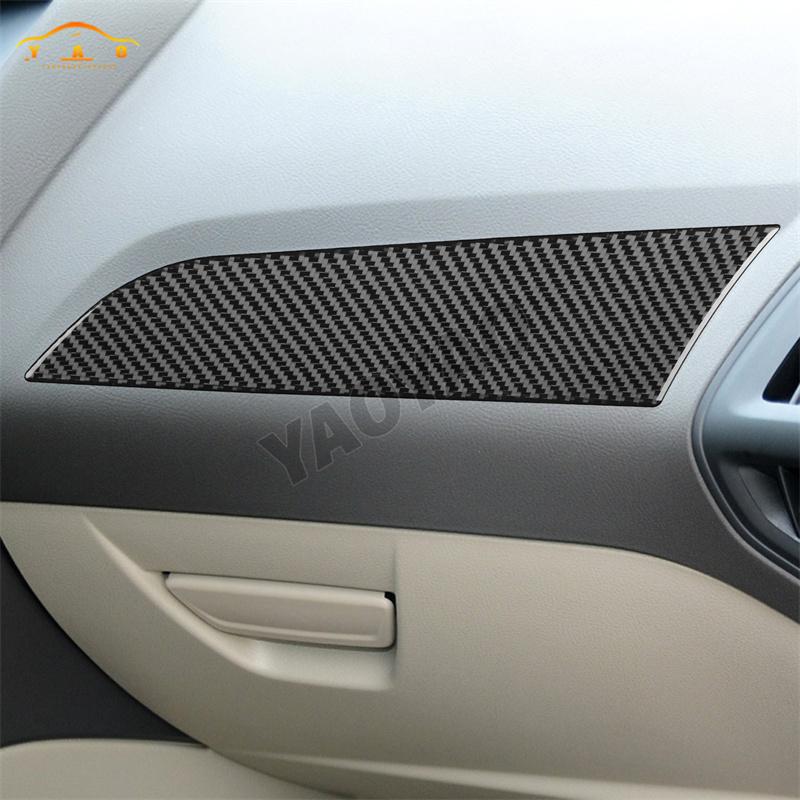 Carbon Fiber For Ford Focus Mk3 2012-2014 Co-pilot trument Panel Trim Strip Cover Interior Accessories