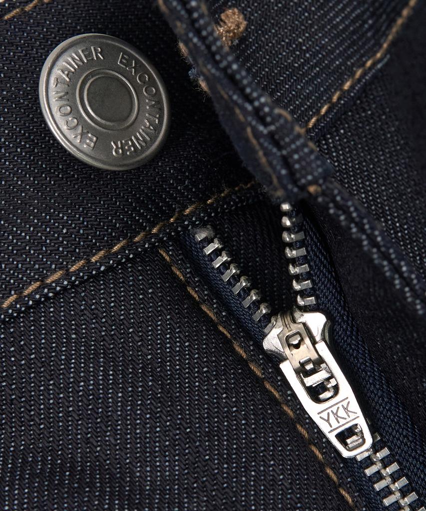 EXCONTAINER Semi-Wide Raw Denim Pants (Raw Indigo)