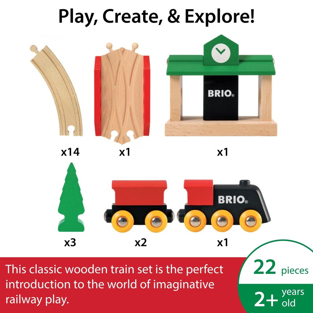 BRIO Classic Rail Set Ages Wooden Wooden Rail Gift Figure-8 [22 Pieces] 33028, 2+ [Toy, Toy, Set, (Birthday/Christmas)]