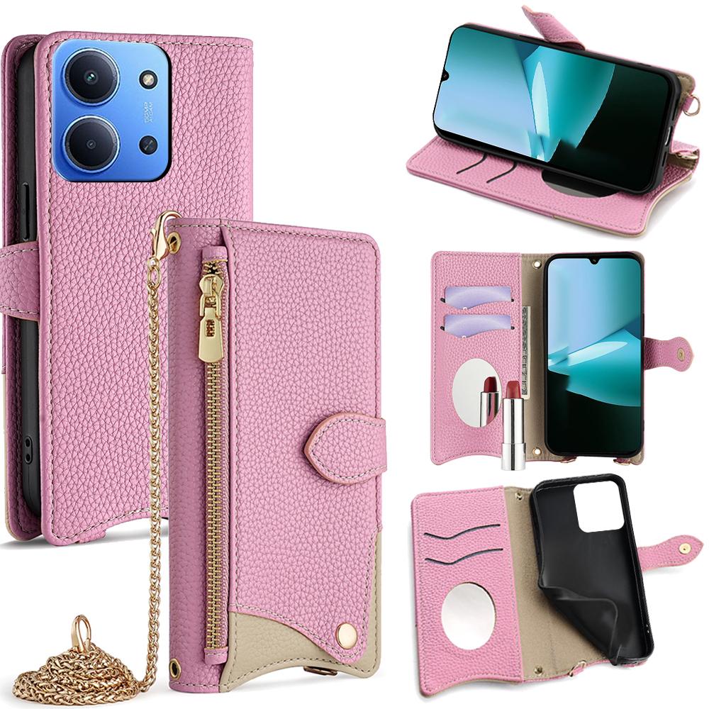

Leather Case for Xiaomi Redmi 15C 4G (EU) (173mm)/15C 5G (EU) (173mm)/Poco C85 4G (173mm) Wallet Stand Cover with Chain Strap