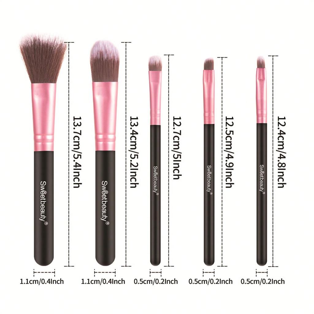 5PCS Makeup Brush Set Halloween Christmas Gift Smash Flour Rouge Brush Face Powder Blusher Brush, Eye Shadow Brush Makeup Tools
