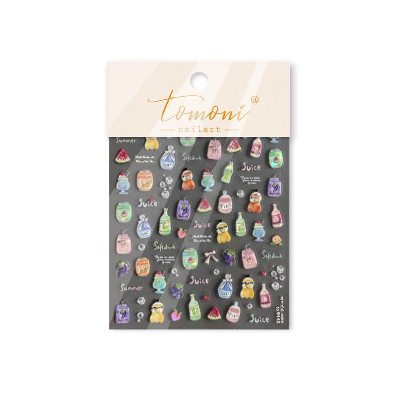 

Tomoni Summer Soda Nail Stickers - Hot-Selling Light Shell Jewelry for Girls