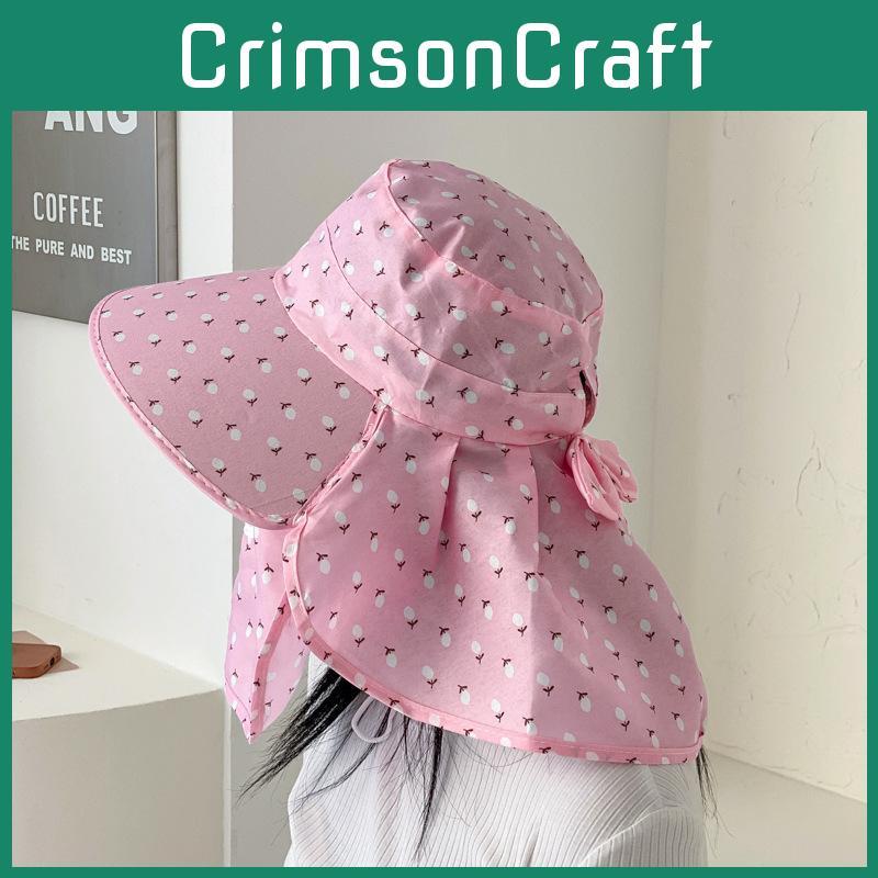 Uv Protection Summer Sun Hat With Bow For Women Beach Outdoor Accessories