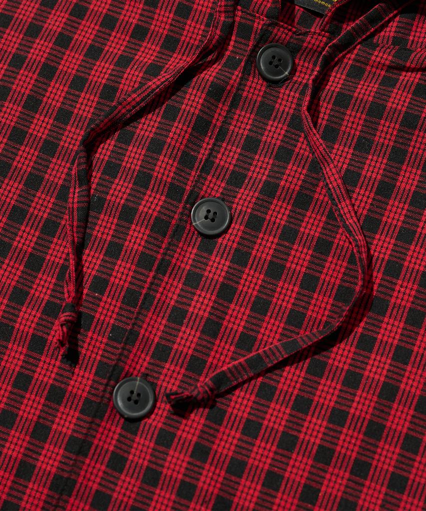 ANALOG MOOD Tartan Check Hoodie (Red)