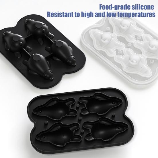 Eiswürfelform mit Deckel Liegender Bär Flexible Silikon-Eiswürfelform Auslaufsicher Stapelbarer Eiswürfel-Aufbewahrungsbehälter für die Heimbar