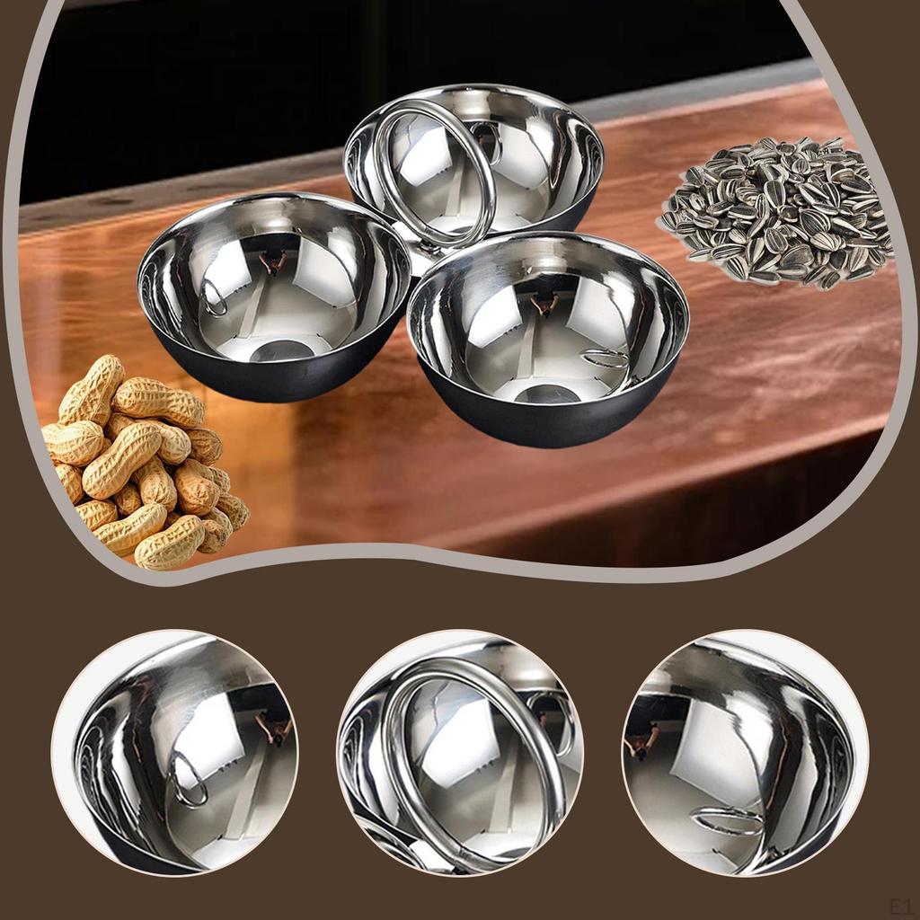 Stainless Steel Snack Serving Bowls Appetizer Platter Multipurpose Portable Plates for Hosting
