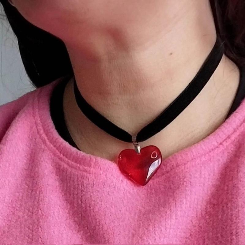 5 ks Skleněné přívěsky ve tvaru srdce pro výrobu šperků Elegantní glazovaný přívěsek srdce DIY Řetízek na klíční kost Šperky Dámské přívěsky