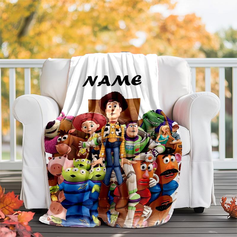 Customizable Toy Story Throw Blanket – Personalized Name, All-Season Cozy Snug Blanket, Machine Washable, Personalized Blanket