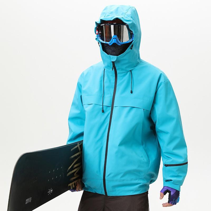 Unisex Outdoor Hiking Jacket With Removable Hood Windproof Breathable Waterproof Shell Winter Trekking Mountaineering