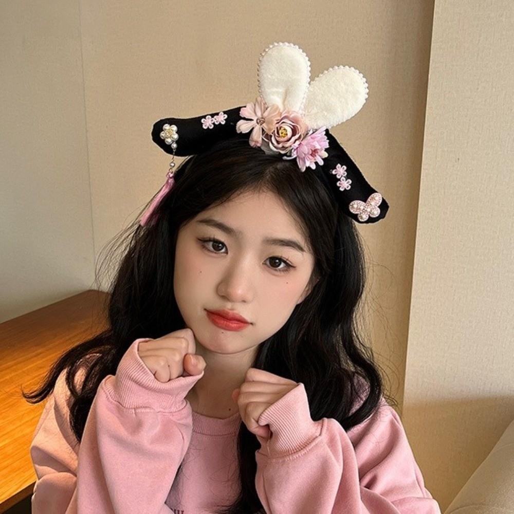Pearl Hanfu Hair Hoop Cloth Chinese Style Headband Traditional Ancient Style Headwear  Festival