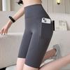 Five-point Side Pocket Shark Pants Summer Wear Ice Silk Barbie Pants Thin Summer Belly Lift Hip Outdoor Sports Cycling Yoga