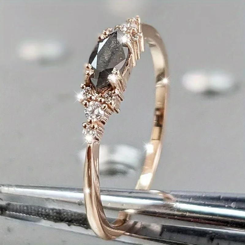 Exquisiter Verlobungsantragsring Damen Luxus Glitzer Modeschmuck Hochzeitsbankett Accessoire Geburtstagsgeschenk