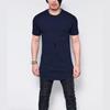 T-shirt da uomo ultra-comoda con orlo curvo e zip laterale in misto cotone premium
