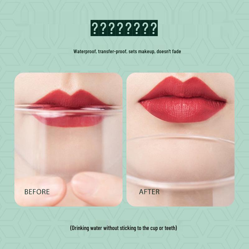 Lan Yi Cinnamon Milk Tea Matte Velvet Lipstick - Non-Stick, Non-Fading, Waterproof.