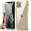 Silicone Case for iPhone 13 Gold and 2 Tempered Glass Screen Protector eFConnection