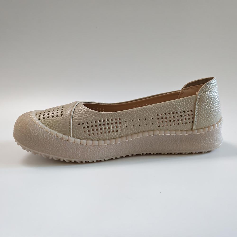 Genuine Leather Women Loafers Slip On Flats Cowhide Comfortable Soft Casual Shoes Daily Wear Black Beige Yellow Plus Size 41