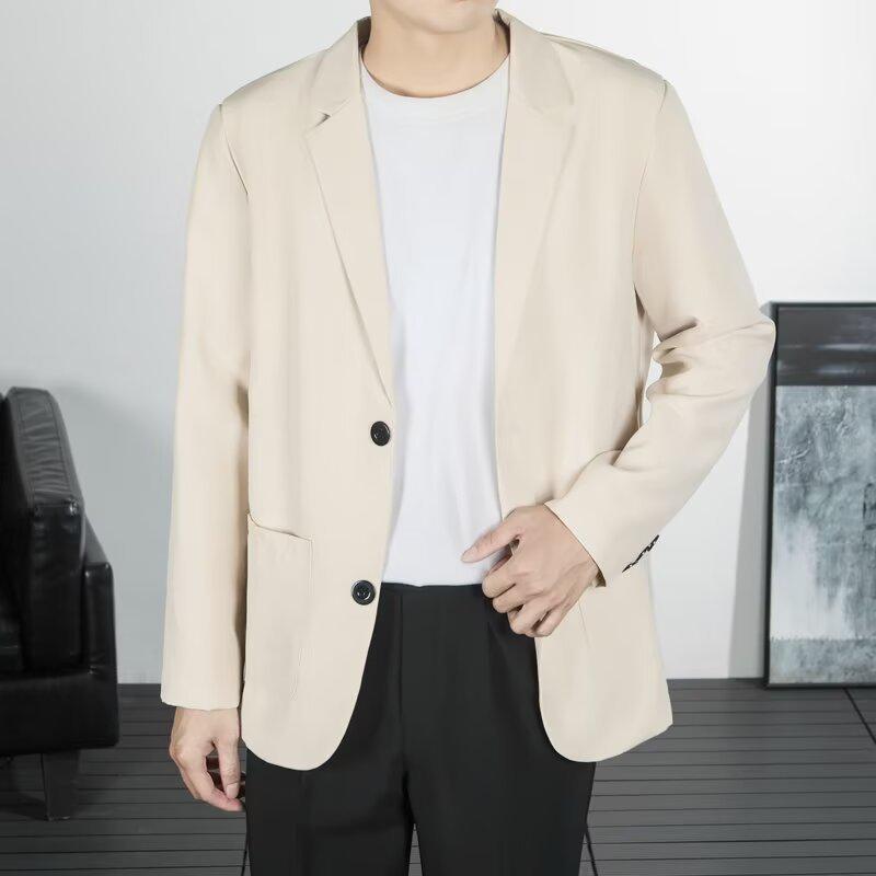 Pánské 2024 Neformální Business Sako: Jednobarevný, Volný střih, Jarní/Podzimní móda