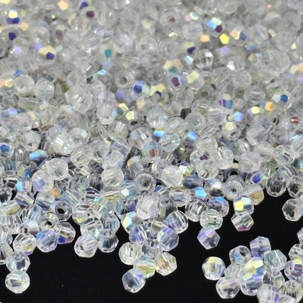 150pcs Clear AB Color Bulk Crystal Beads 4mm Faceted Crystal Beads  DIY Bracelets Necklace