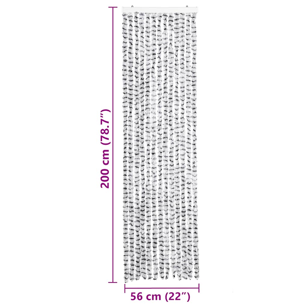 Fly Screen Curtain Light Grey and Dark Grey 56 x 200 cm Chenille