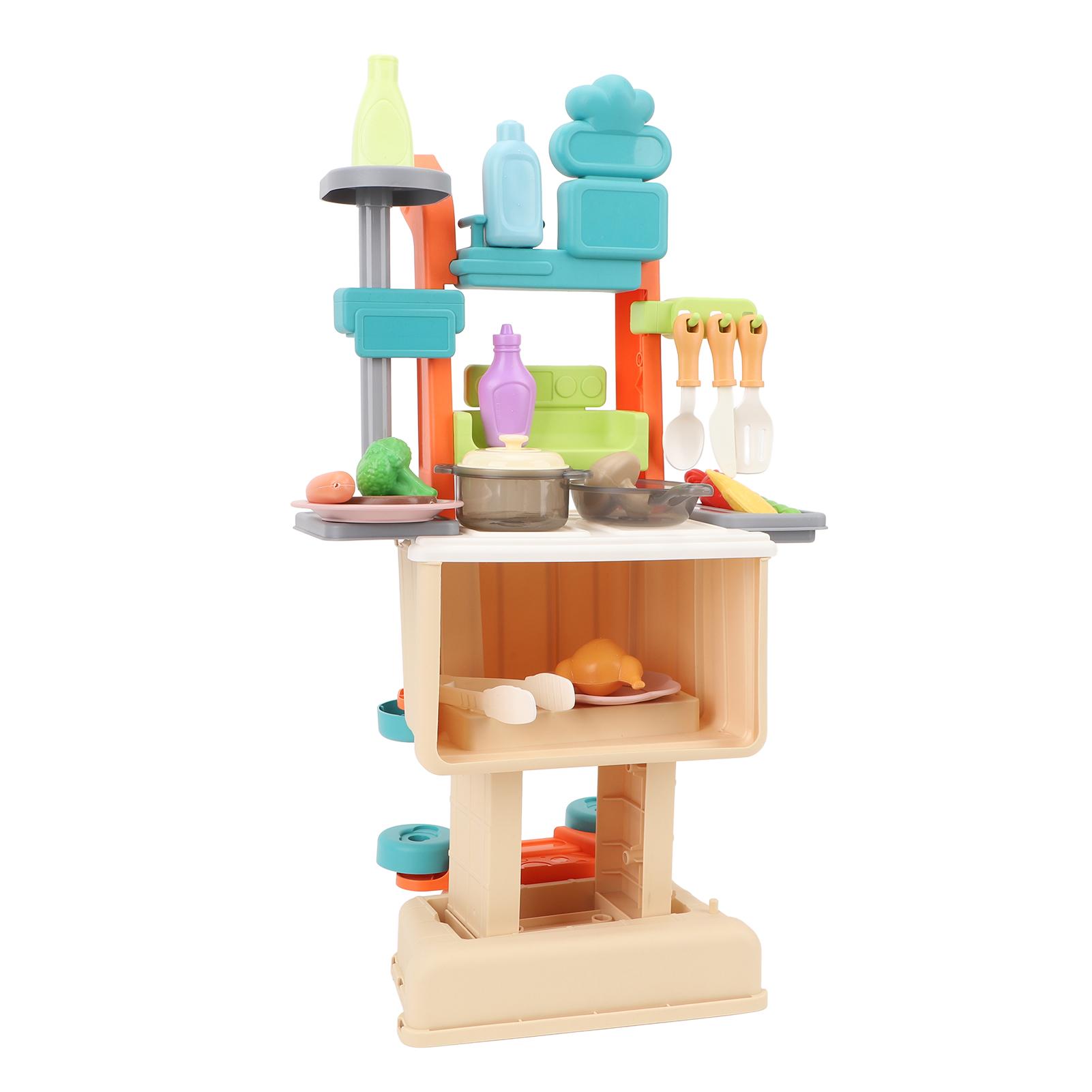 

Kids Kitchen Playset Rich Accessories Toddler Play Kitchen Set Shopping Cart Toy