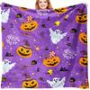 1pc Halloween Blanket, a Soft Blanket Featuring Ghost Pumpkins, Black Cats, Spiders, Bats, And Skulls, Suitable for All Seasons, And for Halloween