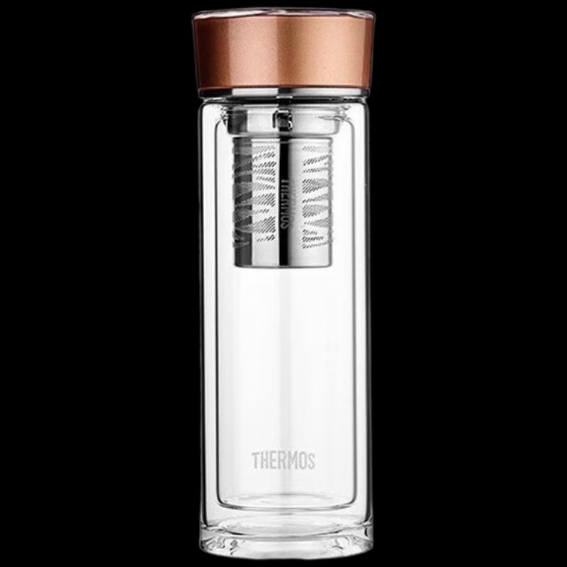 Thermos Double-Layer Glass Tea Infuser Bottle