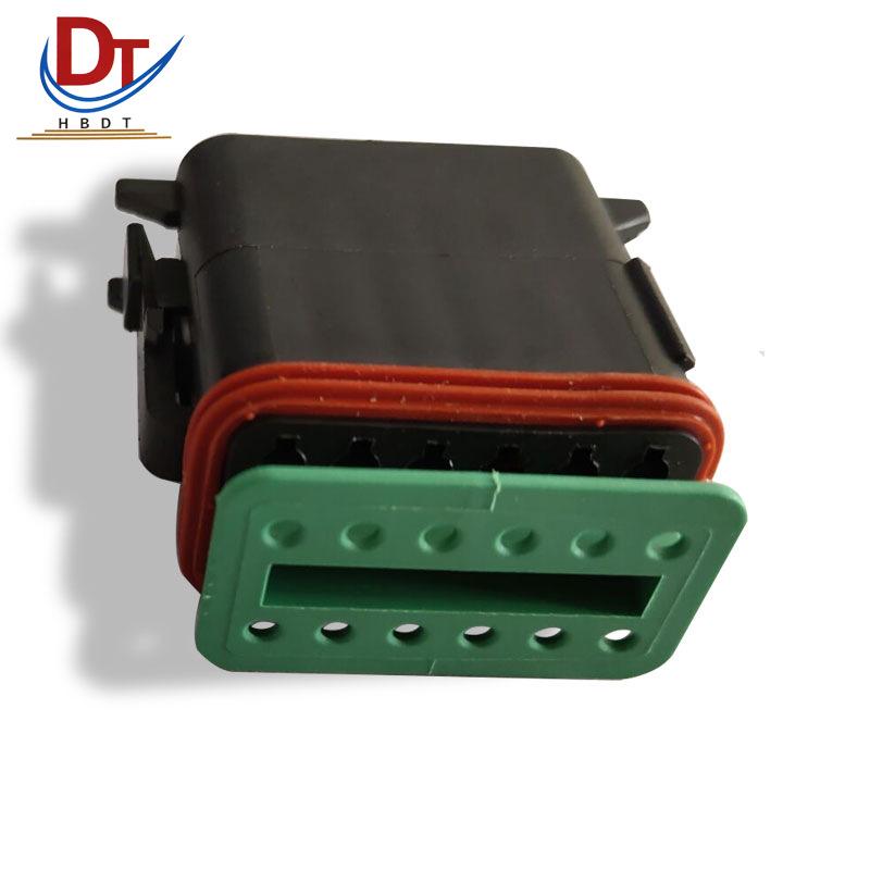 Automotive 12-Pin DT06-12SB Wiring Harness Connector Housing, Black Plastic Shell DT06-12SB Connector Housing
