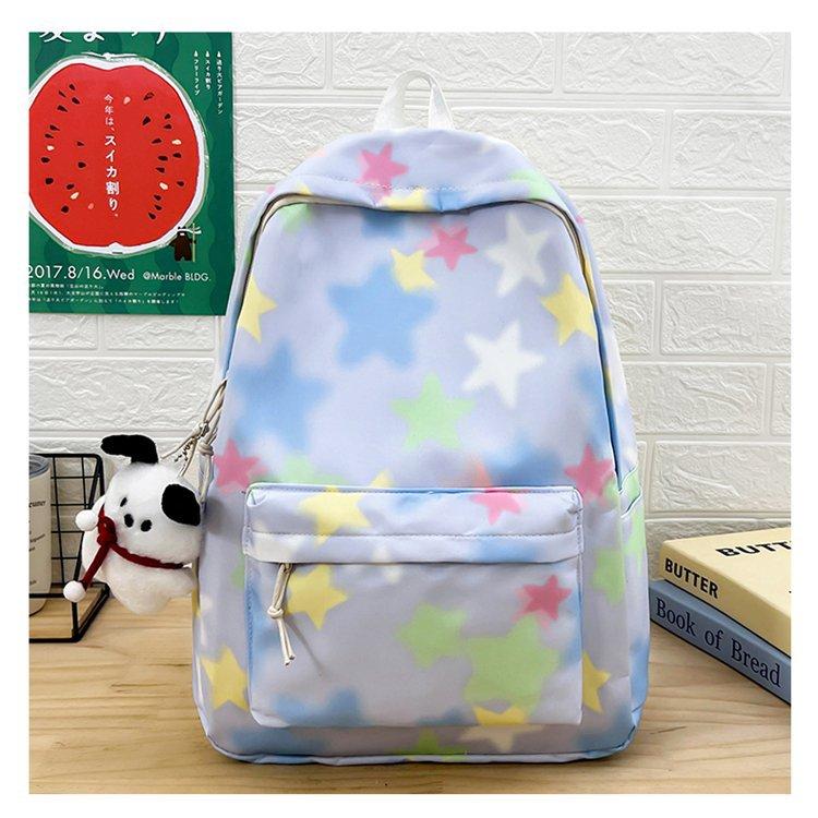 A Color-blocking Striped Backpack for Female High School Students and Junior High School Students