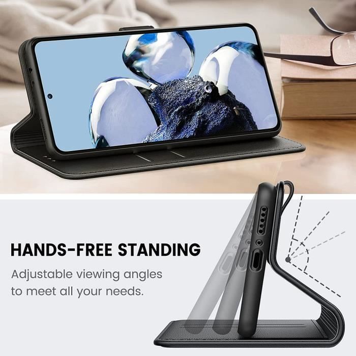 Coque de Protection - E.F.Connection - pour Xiaomi 12T - Noir - Verres Trempés - Anti-Choc 360 Degré - avec 2 Verres Trempés