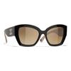 Chanel Color Block Frame Classic Logo Irregular Shape Sunglasses Unisex Sunglasses Black CH6058-C534M2
