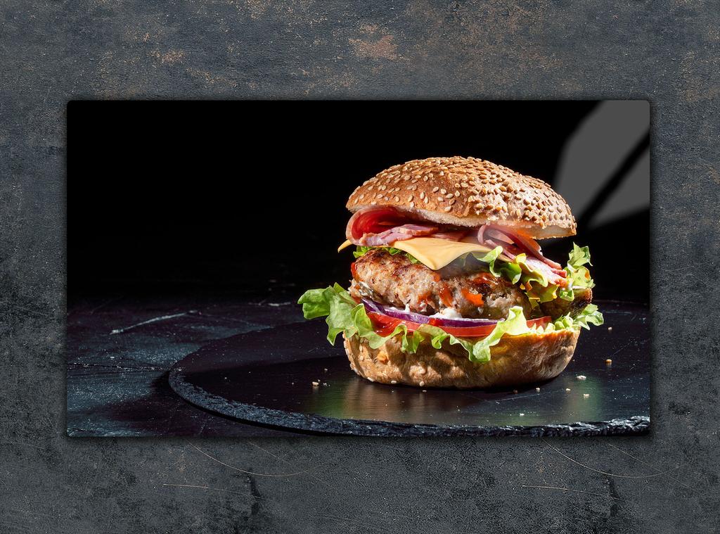SZKLANA DESKA DO KROJENIA 52x30 HAMBURGER