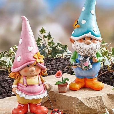 Cute Handmade Garden Gnome Figurine Cartoon Resin Craft Dwarf Miniatures 3D Elf Dwarf Ornaments Indoor