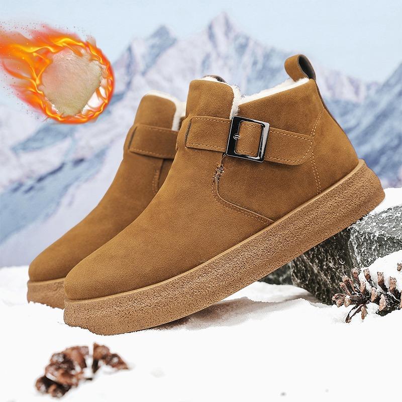 

Men s Snow Boots Winter Warm Plush Cotton Shoes Anti Slip and Wear-resistant Autumn and Winter New Versatile Couple Snow Boots 44 коричневый