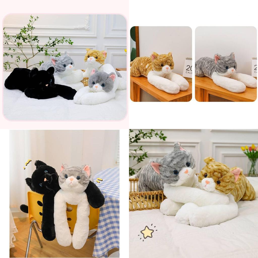 Adorable Cuddly Cat Plush Toy Cute Orange Tabby Stuffed Animal For Kids And Home