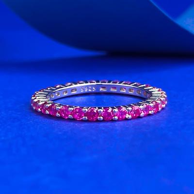 Spring And Summer Red Blue Green Thin Ring Personality Ring Thin Row Diamond Ring Wind