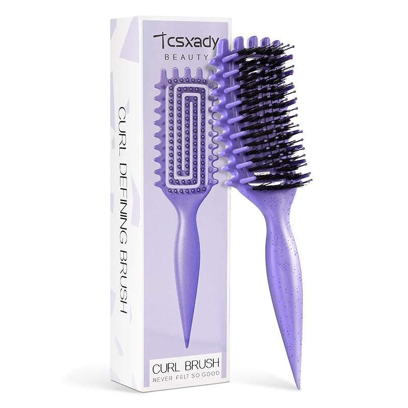 Curly Hair Brush, Curl Defining Brush for Effortless Curly Hair Care, Funny Cat Ear Type Curl Brush Suitable for Wet & Dry Hair,Women and Men,Reduces