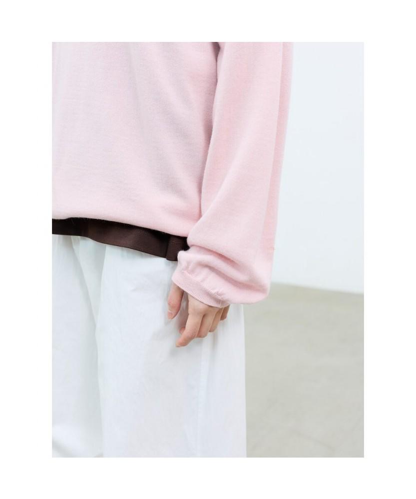 Saendeusaundeu (Unisex) Wool Blend V-Neck Sweater Pink