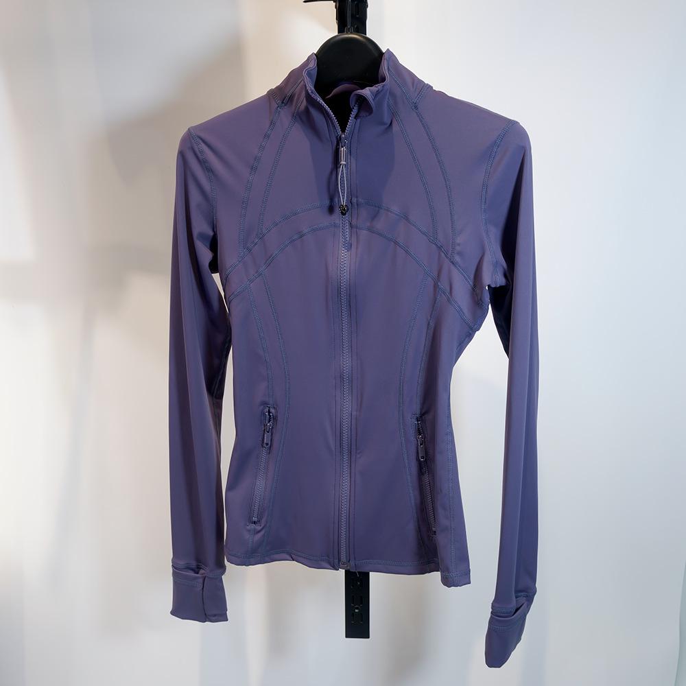 Women's Spring Yoga Sport Jacket - Tight Fit, Casual Jogging, Breathable, Zippered, Stand-Up Collar, Long Sleeve.