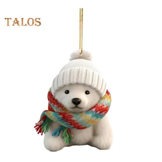 תליון אייל הצפון של סנטה קלאוס קישוט תלייה חגיגי לעץ חג המולד קישוט סנטה קלאוס מצויר מאקריליק למחזיקי מפתחות חלונות תיקים