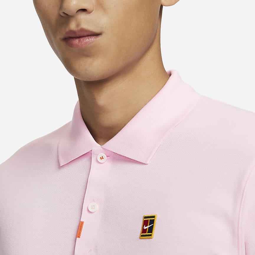 Nike Men's NikeCourt Slim-Fit Polo Shirt Pink DA4380-663