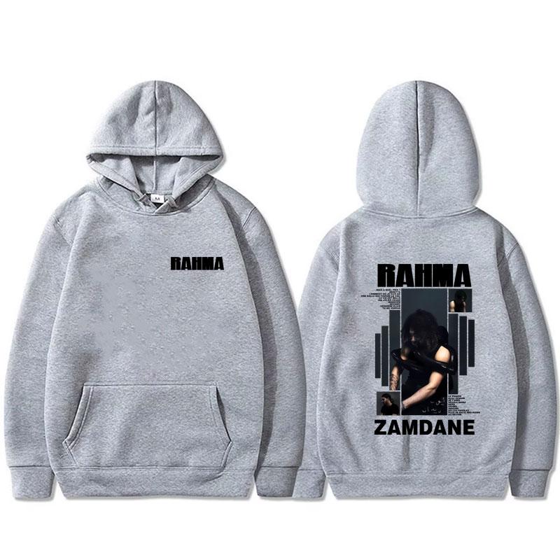 Rapper Zamdane RAHMA Album Hoodie Männlich Vintage Übergroßer Pullover Hoodies Männer Frauen Hip Hop Mode Popmusik Kapuzensweatshirt