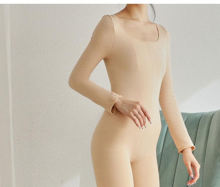 Unisex vinterjumpsuit med fleecefôr og åpen skritt, varmer hele kroppen, plussstørrelser tilgjengelige.