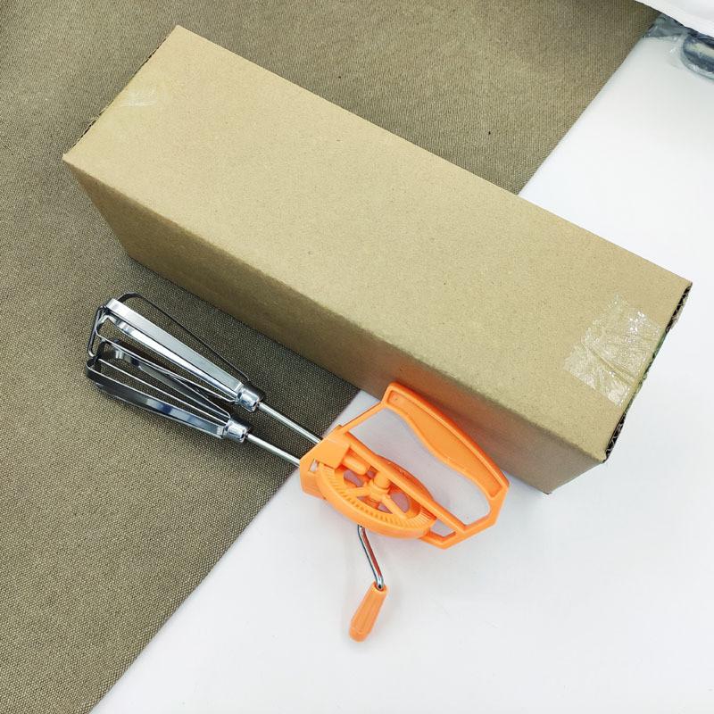Stainless Steel Handheld Manual Egg Beater With Splash Guard For Home Baking And Cooking