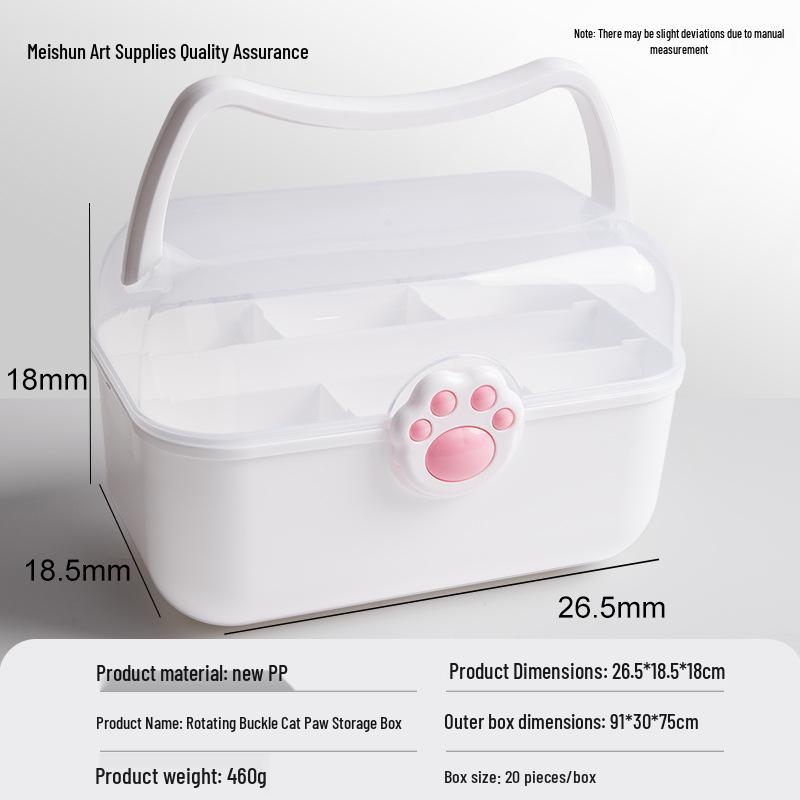 Foldable Three-Tier Extra Large Guka Nail Art & Tool Storage Box for Art Students