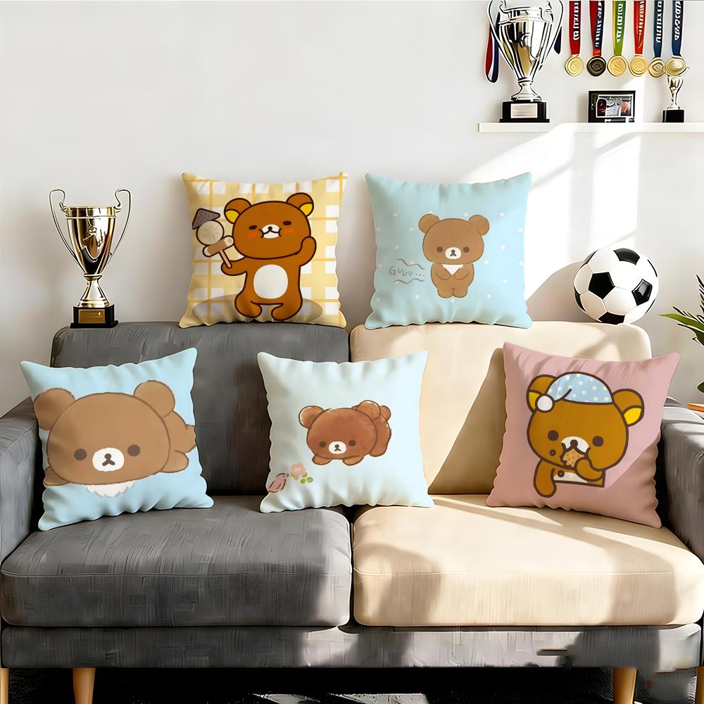 Cute Rilakkuma Cushion Cover Cushion Cover Set 4Pcs 50x50 45x45 40x40 Pillowcase Decorative Sofa Home Decor